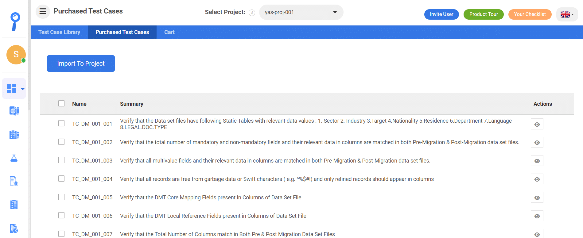 Pre-written Test Case Library | Top Management System | Kualitee
