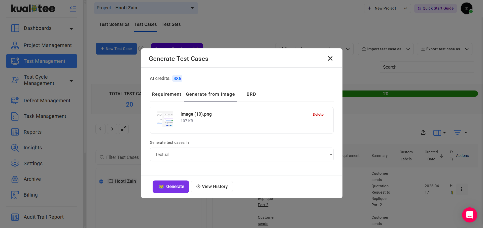 Turn Any Screenshot into Test Cases - Hootie AI | Kualitee